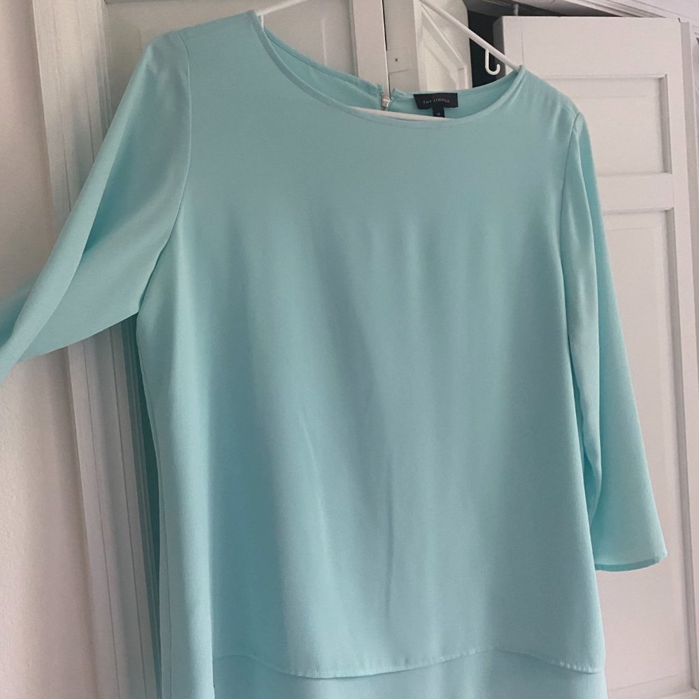 Zipper back, layered blouse